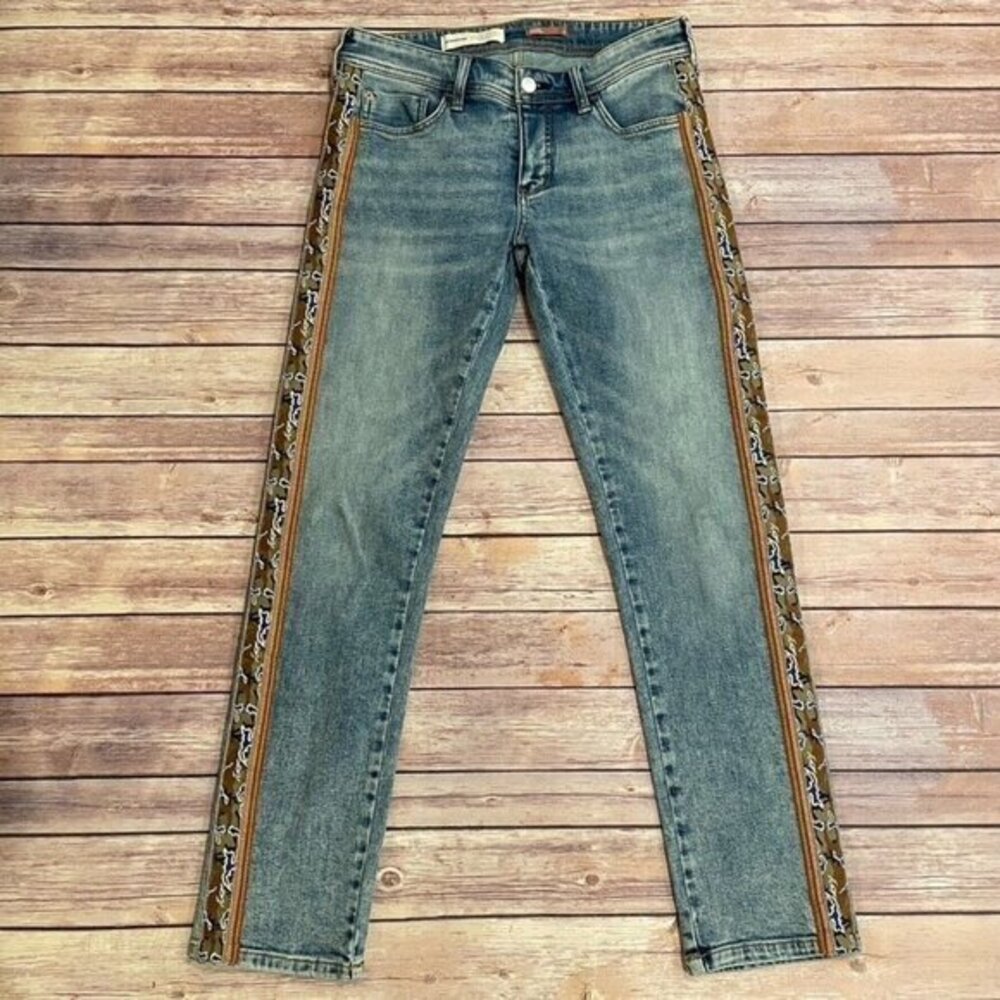 Pilcro Slim Boyfriend Jeans Camo Side Stripe Anthropologie